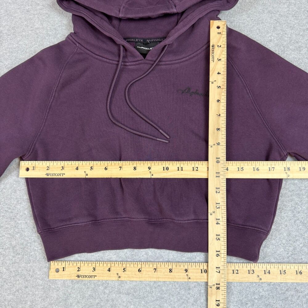 Women's Cropped Plum Colored Athleticwear Long Sleeve Hoodie - Small - Picture 2 of 7